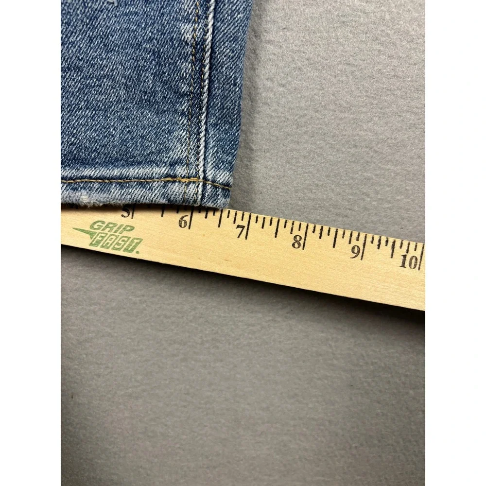 American Eagle Curvy Mom Jean Distressed High Rise Blue Denim 16 Long